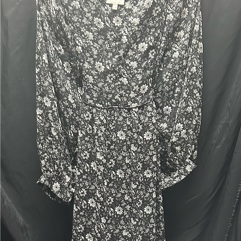 Lucky Brand Black and White Floral Maxi Dress